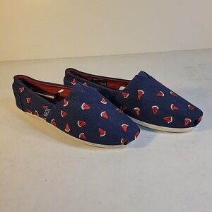 Skechers Bobs Plush - Sellin Melon Womens Alpargata Flats Navy / Red US Size 5